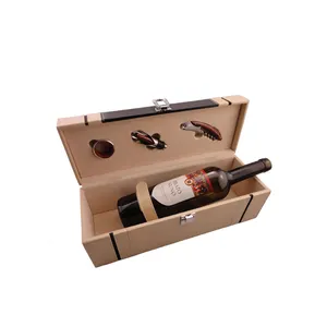 Gran oferta, caja de embalaje de vino personalizada reciclada, botella de cartón, caja de vino de vidrio