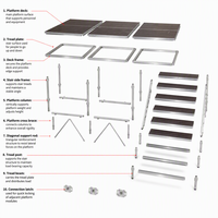 Plateforme de scène en aluminium 4x8 pieds d'occasion, portable, avec marches, pour événements, concerts, mariages et expositions en extérieur