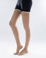 Chaussettes de compression à bout fermé antidérapantes, épaisseur moyenne, hauteur genou, en Spandex/Nylon, logo personnalisé, modèle haute tige