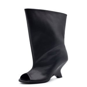 סגנון מותאם אישית הקיץ סנדלים הבוהן סנדלים נעליים גבוהות העליון טריז מגפי קרסול נשים סקסית על מגפיים קצרים - Product Image 6