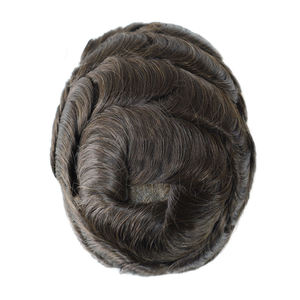 Air Lace - Natuurlijke haarlijn Zwitserse kant voor mannen, gebleekte knopen overal, Indiaas Remy haar vervanging, 90% Destiny toupet voor mannen - Product Image 6