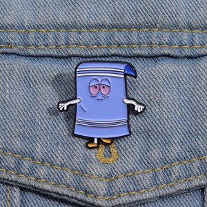 Bros paduan kartun bentuk penjahat kertas biru gulungan kertas Toilet Pin kerah Enamel - Product Image 6