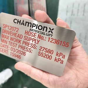Placa de Identificación Metálica Personalizada, Etiquetas de Identificación para Equipos Grabadas con Láser en Acero Inoxidable y Latón, Señales de Seguridad Industriales con Orificios - Product Image 3