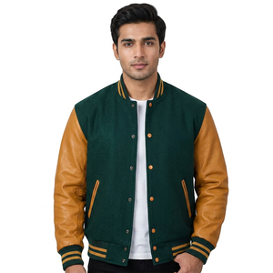 2024 Custom Unisex Patchwork Button Varsity <b>Jacket</b> High <b>Thin</b> Fabric Sports Coat Reversible Letterman <b>Men</b> Women Baseball <b>Jacket</b> - Product Image 1