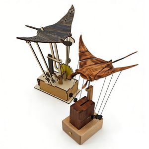 Runwood - Modelo de <span class=keywords><strong>Manta</strong></span> Rayo Biónica Eléctrica Hecha a Mano en Madera, Adorno Creativo de Madera, Decoración, Regalo de Cumpleaños - Product Image 1