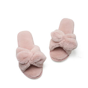 Chaussons d'hiver pour femmes 2025 Nouveaux modèles à nœud en TPR et peluche - Product Image 2
