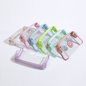 Sacs cosmétiques transparents en PVC pour femmes, filles, dames, 9 couleurs, sacs <span class=keywords><strong>de</strong></span> voyage <span class=keywords><strong>de</strong></span> plage, fermeture à glissière, étanches, sacs <span class=keywords><strong>de</strong></span> <span class=keywords><strong>toilette</strong></span> transparents, sacs <span class=keywords><strong>de</strong></span> maquillage - Product Image 4