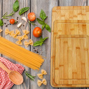 Lot de 3 planches à découper écologiques en bois de bambou avec rainure à jus pour bloc de boucher et charcuterie pour la cuisine - Product Image 4