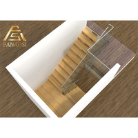 Escalier flottant Garde-corps en verre Bois massif Chêne foncé Acier Escaliers en porte-à-faux