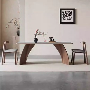 Ý rắn gỗ bàn ăn óc chó và trắng tro thiết kế hình chữ nhật cho ngôi nhà nhỏ - Product Image 6