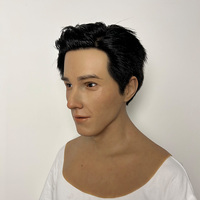 Masque en silicone réaliste pour homme, tête entière, avec cheveux, pour bal masqué, cosplay, travesti