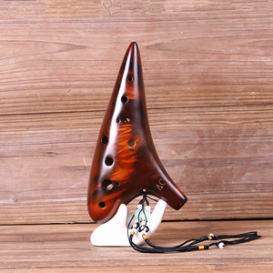 Ocarina de 12 orificios de paja ahumada al por mayor, instrumento de viento étnico tradicional, tono preciso - Product Image 2