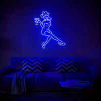 Enseigne néon LED « Cowgirl Western avec chapeau et verre à vin » pour décoration murale de bar et pub