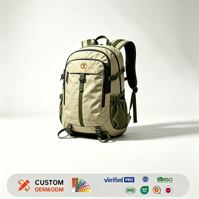 35L Khaki Ultralight Waterproof Softback Outdoor Daypack Ergonomic Hiking Backpack Unisex Fashion Minimalist Factory Wholesale