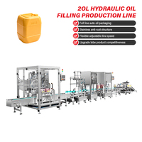 Ligne de production complète personnalisable pour le remplissage, le bouchage et l'étiquetage automatiques de seaux en plastique carrés et ronds de 20 L pour huile hydraulique