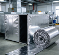 Rouleau d'isolation thermique avec revêtement en feuille métallique, matériau d'isolation pour conduits HVAC, pour système de ventilation de climatisation