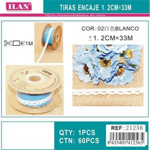 Strisce di pizzo Iln 1,2 cm x 33 m bianche per artigianato e decorazioni - Product Image 3