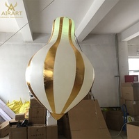 Ballon de Noël d'éclairage gonflable décoré par bord d'or pour accrocher d'intérieur