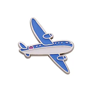 Wholesaler Custom Design Metal Enamel Pin Aeroplane Pattern Logo Hard Enamel Lapel Pin