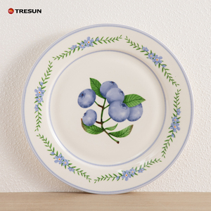 Fabricante chino de cerámica, juego de vajilla de porcelana de cerámica con diseño de uva morada, 16/18 piezas, elegante, estilo nórdico, con calcomanía personalizada, muestra OEM. - Product Image 2