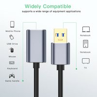 Cable de Extensión USB 3.0 de Alta Calidad de 2 Metros para Proyector y Monitor, Macho a Hembra, Aleación, Alta Velocidad