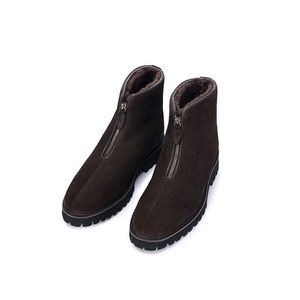 British <b>Spring</b> Summer Office & Career Lace-Up Square Toe Anti-Slip Breathable Rubber Thick-Soled Snow <b>Boots</b> - Product Image 5