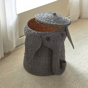 New Design Elephant Shape Natural Handmade Water Hyacinth Storage <b>Basket</b> for Kid Made in Vietnam - Product Image 3