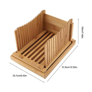 Rejilla para rebanar pan de bambú, 23,7x31,8x19cm, almacenamiento de cocina plegable para máquina para tostar - Product Image 1