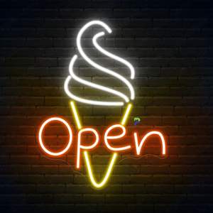 Winbo decorazione negozio di gelateria luce al Neon per parete di alta qualità luminosa Led segno pubblicitario Boba Tea Shop cibo insegna al Neon personalizzata - Product Image 5