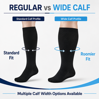 Chaussettes de compression à compression graduée 20-30 mmHg pour mollets larges, hauteur genou, grande taille, bout fermé, pour femmes et hommes, OEM, marque privée