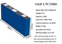 Sel Baterai Prismatik CALB 3V7 218Ah NMC Kelas A dengan Pengosongan Daya Sendiri Rendah untuk Peralatan Tenaga Portabel Luar Ruangan, Solar, Camping, RV Baru