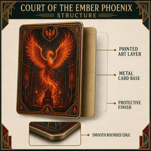 Chef-<span class=keywords><strong>d</strong></span>'œuvre du Phénix de la Flamme : Cartes de collection métalliques premium à 3 couches avec des motifs de feu exquis et des finitions en <span class=keywords><strong>or</strong></span> antique - Product Image 5