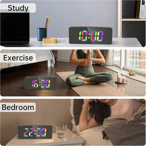 Factory Hot Table <b>Clock</b> Smart <b>Digital</b> Alarm <b>Clock</b> Decoration Gift LED Mirror <b>Clock</b> for Home Office - Product Image 6
