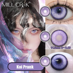 Lentilles de contact coréennes souples Haipurecon Cosplay 14,5 mm, design bleu, blanc, argenté, effet <span class=keywords><strong>cercle</strong></span>, haute qualité pour Halloween - Product Image 6