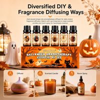 Coffret Cadeau d'Halloween Transfrontalier d'Huiles Essentielles d'Aromathérapie pour Diffuseur DIY Domestique, Parfum Doux Relaxant à Arômes Superposés