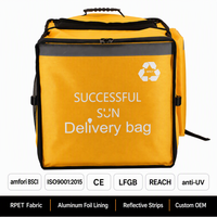 Sac à dos isotherme imperméable personnalisé OEM 74L avec bandes réfléchissantes et porte-gobelets pour livreurs de repas en usine
