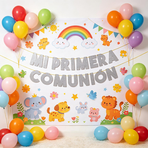 GuiRNalda Mi Prima Comunione, Decorazioni Eleganti per Eventi Religiosi, Set da 12 Pezzi Rettangolari Argento Fustellati, 1 Colore - Product Image 6