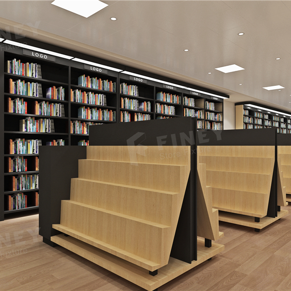 Personnalisé moderne librairie aménagement intérieur Design haut de gamme livre support magasin étagère livre magasin équipement bibliothèque meubles