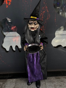 ผีแม่มดแม่บ้านบ้านผีสิง DAMAI สำหรับฮาโลวีน บาร์บ้านผีสิง ขอเงิน ควบคุมด้วยเสียง ดวงตาเรืองแสง ผีน่ากลัว - Product Image 2