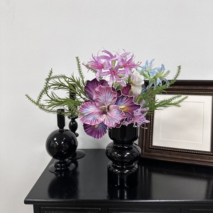Nuevo Diseño de Ramo de Flores Artificiales de <span class=keywords><strong>Iris</strong></span> y Rosas en Azul y Morado para Decoración del Hogar, Decoración de Interiores en Maceta - Product Image 2