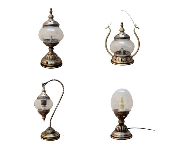 Turkish Style DIY Handmade LED Lamp Read Glass Iron Body AC Power Supply Mediterranean Design Multicolored Shade for