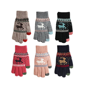 Wholesale Women Gloves Winter Knitted Warm Touch Screen Gloves Windproof Full Fingers - Product Image 6