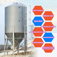 Silo de stockage d'aliments galvanisé, tour de stockage de céréales pour l'élevage de porcs, de poulets et de volailles, équipement d'alimentation automatique pour l'élevage