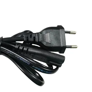 Eu hitam Euro 2m standar Eropa 2pin Iec C7 perempuan H03vvh2 F Printer Ac 2 Pin kabel daya angka 8 VDE Plug
