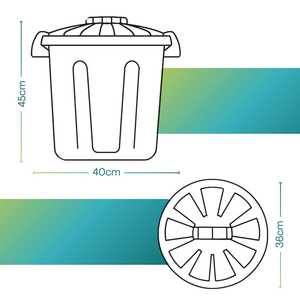 Waste <b>Bin</b> 25 Liter Clip Lock <b>Lid</b> Integrated Handles Green - Product Image 2