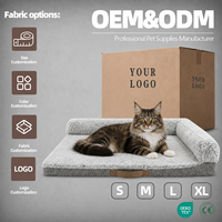 Canapé-lit orthopédique moderne et écologique pour chiens, chats et petits animaux, avec mousse à mémoire de forme, réglage automatique, et lit-caverne amovible pour chat, robuste