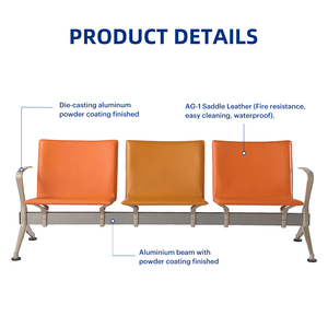 Silla de Espera Naranja de 4 Plazas, Sillas para Sala de Espera de Hospital, Clínica, Aeropuerto, Silla de Espera de 2, 3, 4 y 5 Plazas para Áreas Públicas - Product Image 1