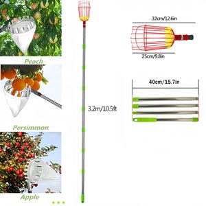 Pôle cueilleur de fruits avec panier Outil de cueilleur de fruits télescopique avec longue poignée - Product Image 5