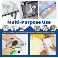 Bolsas de Almacenamiento Multiusos Impermeables de Plástico con Cierre de Malla para Documentos, Juguetes, Puzzles, Oficina, Escuela, Viajes y Hogar, con Caja de Empaque