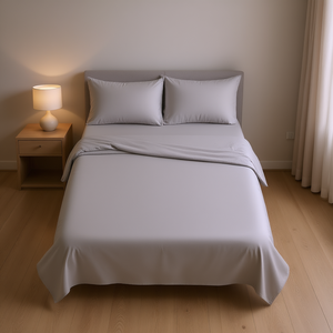 Draps doubles en Tencel gris uni respirants, draps-housses et draps plats pour la maison, toutes saisons, taille adulte - Product Image 2